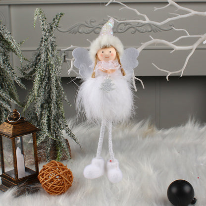 Plush Angel Girl Doll Hanging Christmas Tree Decoration Long Leg Doll Small Pendant
