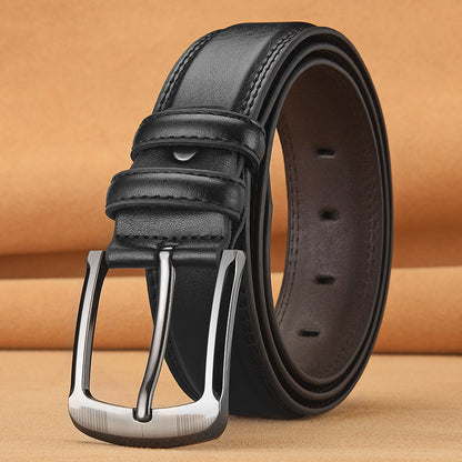 Men's Pin Buckle Cowhide Belt Business Fashion And Leisure