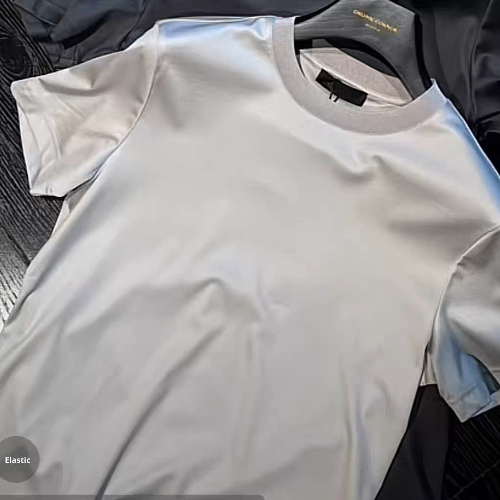 Ice Silk Soft Breathable Round Neck Short Sleeve T-shirt
