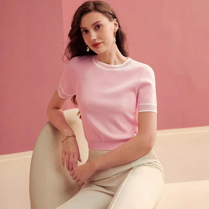 Women's Fashion High-end Casual Color-block Knitwear