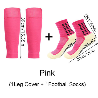 Sports Soccer Socks Knee Pad Mid-calf Glue Dispensing Non-slip