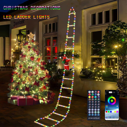 Santa Claus Ladder Outdoor Christmas Decoration Stair Light