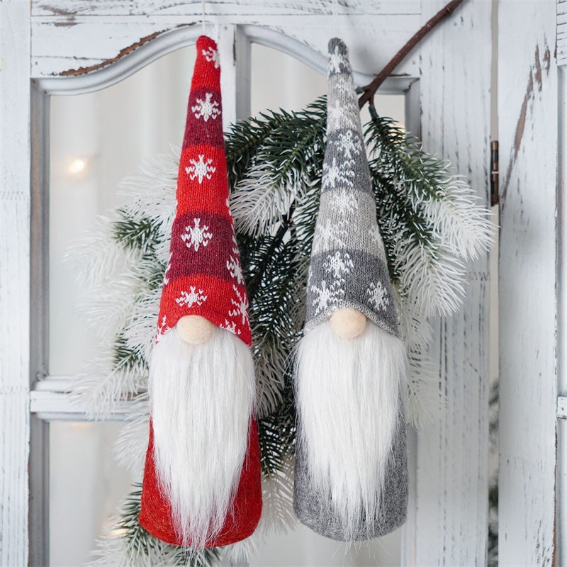 Christmas Decoration Long Body Doll Faceless Elderly Pendant