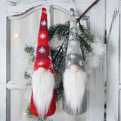 Christmas Decoration Long Body Doll Faceless Elderly Pendant