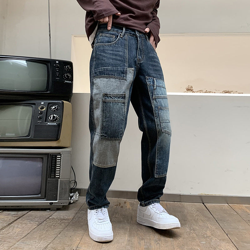 Multi-pocket Loose Dad Jeans With A Design Touch