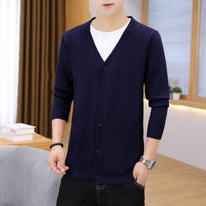 Men's Thick Slim Casual Cardigan Knit Jacket