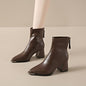 Women's Pointed Toe Chunky Heel Retro Boots