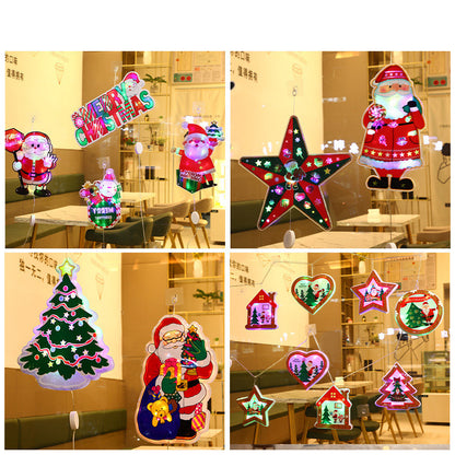 Outdoor Mall Decoration Lights Christmas Day Window Hanging Tree Chandelier Meichen Five-Pointed Star Snowflake Modeling Lights