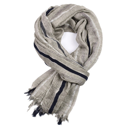 Men's Retro Gentleman Gold Thread Striped Scarf