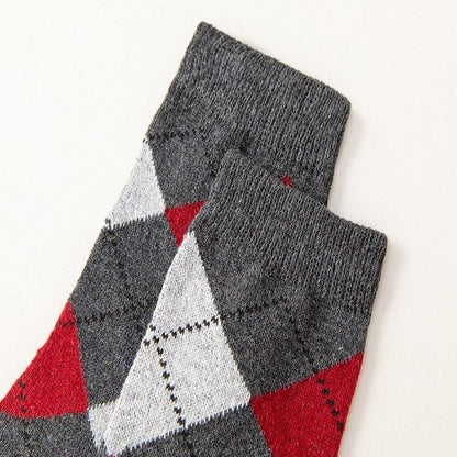 Wool Lined Socks With Flat Dotted Lines
