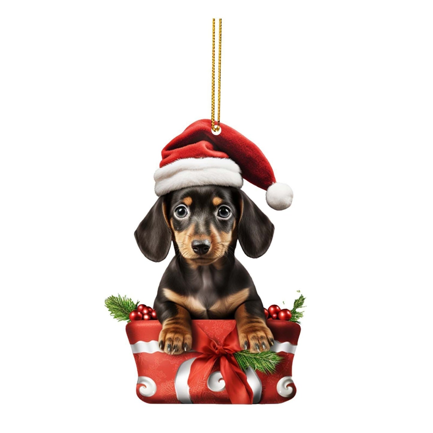 Cute Dog Flat Pendant Christmas Tree Decoration Puppy