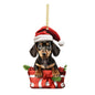 Cute Dog Flat Pendant Christmas Tree Decoration Puppy