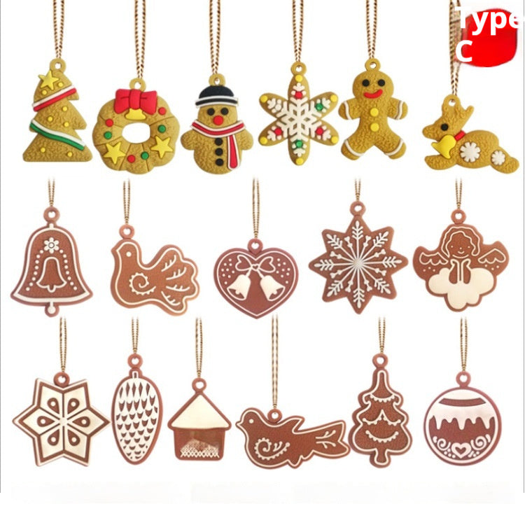 Gingerbread Man PVC Soft Glue Christmas Tree Small Pendant Decoration
