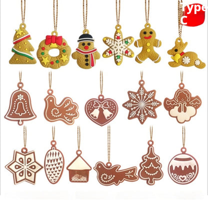 Gingerbread Man PVC Soft Glue Christmas Tree Small Pendant Decoration
