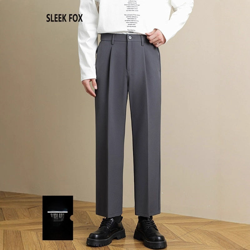 Men's Casual Draped Straight Suit Pants