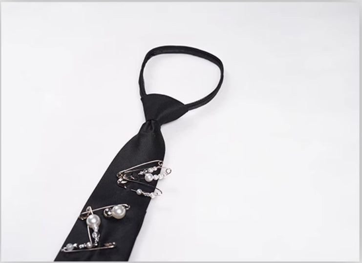 Handmade Pearl Pin Lazy Tie Men's Bow Tie