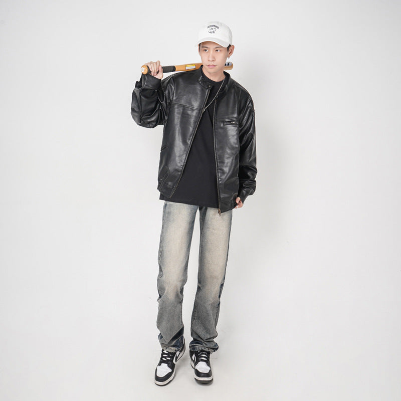 High Street Washed Yellow Mud Dyed Loose Straight Jeans