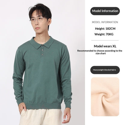 Men's Sweater Light Luxury High-end Sense Business Casual Lapel Long Sleeve