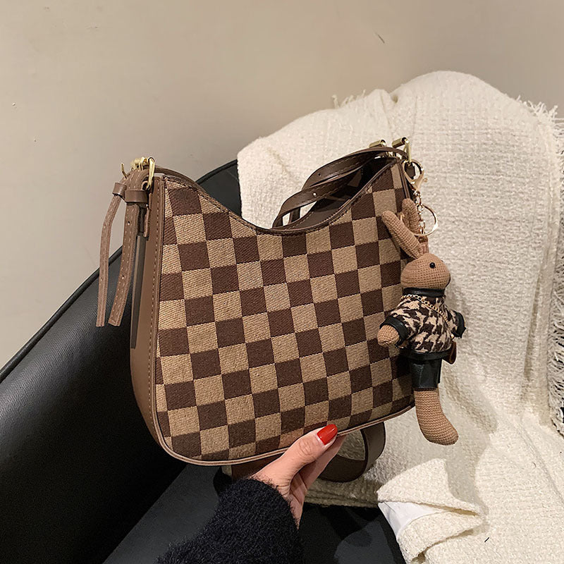Checkered Print Personalized Daily Commuter Women's Bag