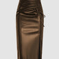 Slim-fit Stylish Unisex Sexy Slit Leather Skirt