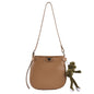 Frog Pendant Pure Color PU Simple Small Round Bag