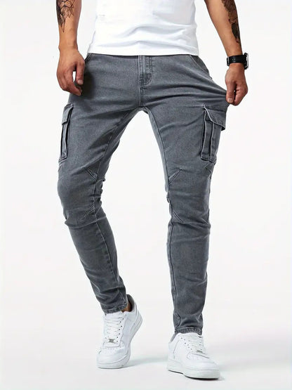 European And American Men's Side Pocket Skinny Jeans