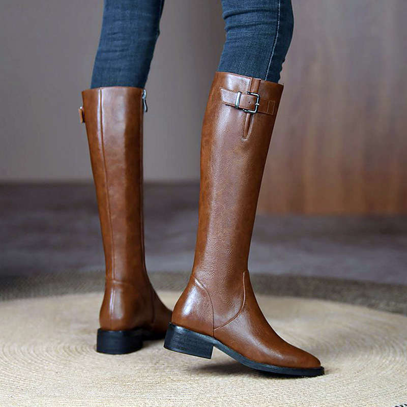 Women's Knee-High Chunky Heel Knight Boots