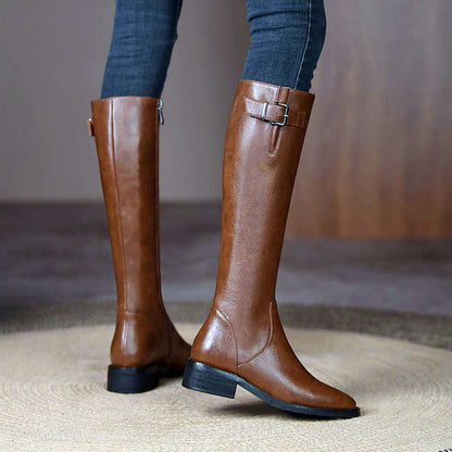 Women's Knee-High Chunky Heel Knight Boots