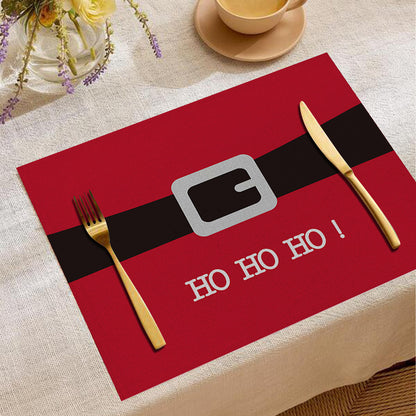 Christmas Digital Printing Placemat Linen Insulation Antifouling Decoration