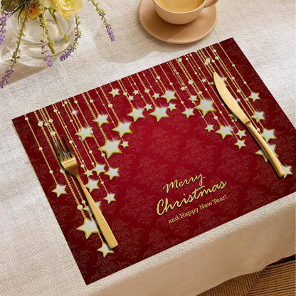 Christmas Digital Printing Placemat Linen Insulation Antifouling Decoration
