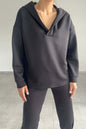 Commuting Casual Hooded Sweatshirt And Pants Two-piece Set