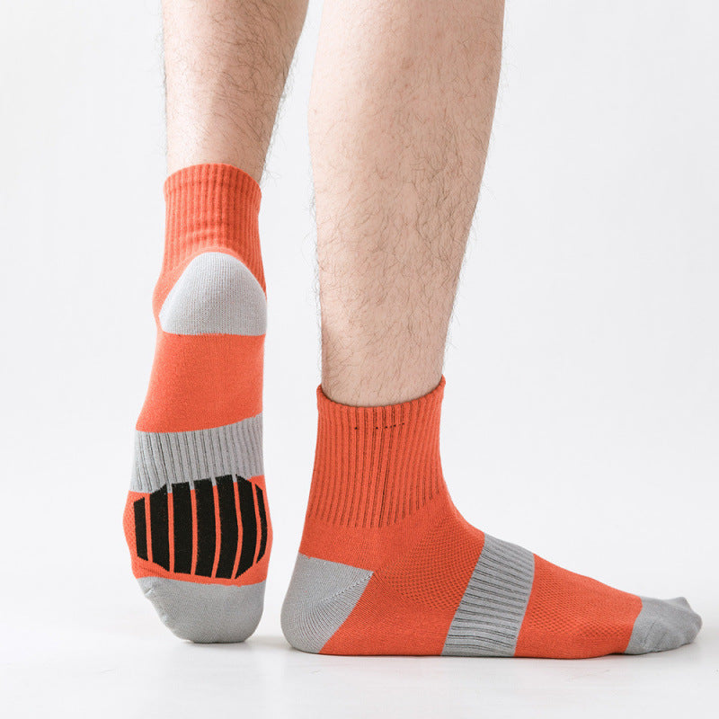 Men's Middle Tube Socks Color Matching Sports Basketball Socks
