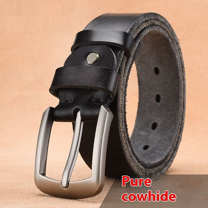 Men's Leather Belt Leather Pin Buckle
