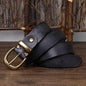 Leather Pin Buckle Vintage Distressed Cowhide Waistband