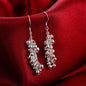 Silver Light Beads String Earrings Outside Women