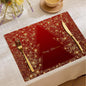 Christmas Digital Printing Placemat Linen Insulation Antifouling Decoration