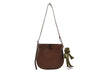 Frog Pendant Pure Color PU Simple Small Round Bag