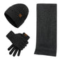 Thermal Knitting Hat Scarf And Gloves Three-piece Set