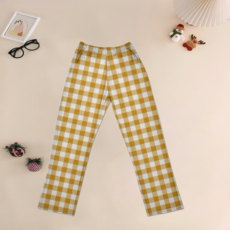 Cotton-like Printed Checkered Homewear