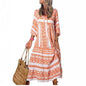 Women's Vintage Printed Bohemian Maxi Dress