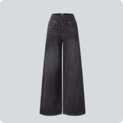 High-waisted Jeans Women Vintage Wash Loose Wide-leg Pants