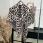 Warm And Stylish Leopard Fringe Scarf Shawl Two-in-one