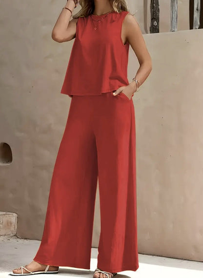 Women's Casual Loose Pants Set - Two Piece Outfit