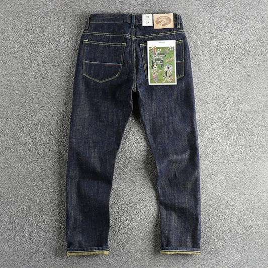Colored Cotton Vintage Jeans Trousers For Men