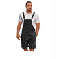 Ripped Leisure Men's Denim Suspender Shorts Jeans Men