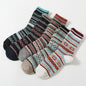 Retro Large Square Wool Socks