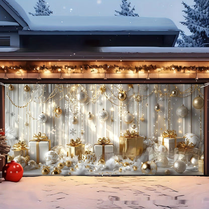 Large Size Christmas Ball Banner Background Fabric Hanging Cloth Party Decoration Flag