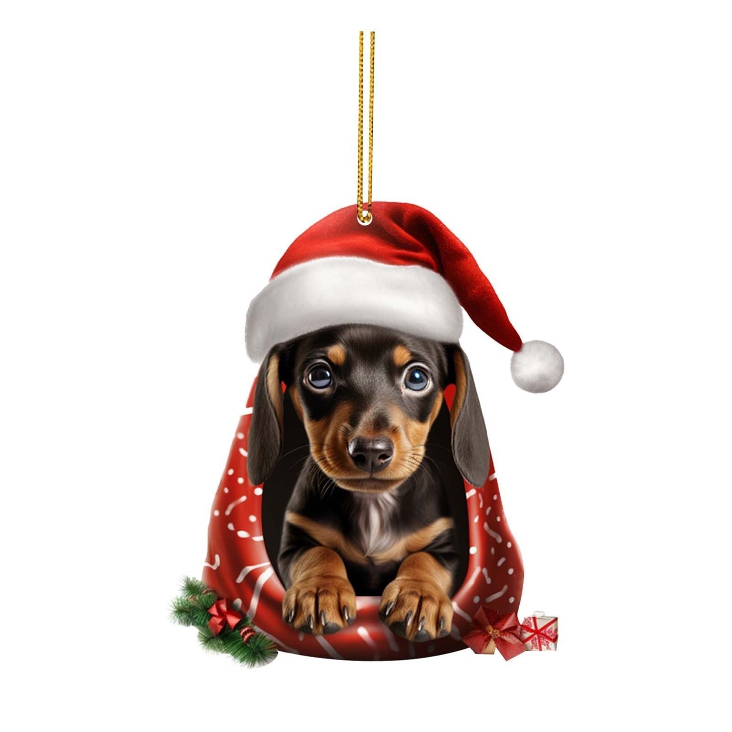 Cute Dog Flat Pendant Christmas Tree Decoration Puppy