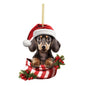 Cute Dog Flat Pendant Christmas Tree Decoration Puppy
