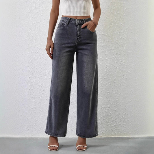 Women's Fashion Casual Stretch Straight High Waist Jeans